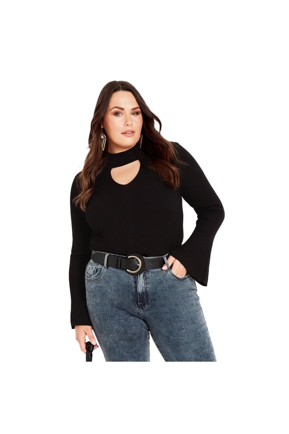 Women's Plus Size Zoe Ribbed Knit Sweater