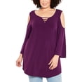 thumbnail image 1 of Avenue Womens Plus Cold Shoulder Daytime Tunic Top, 1 of 4