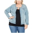 thumbnail image 1 of Avenue Womens Plus Deenie Denim Short Denim Jacket, 1 of 5