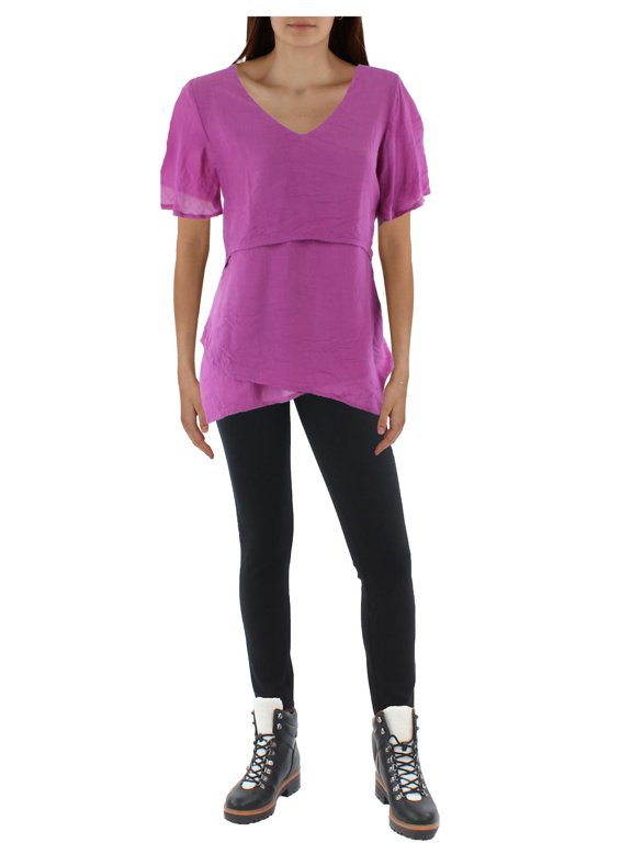 Womens Plus Layered V-Neck Tunic Top