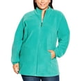 thumbnail image 1 of Avenue Womens Plus Long Sleeves Zip Front Fleece Jacket, 1 of 2