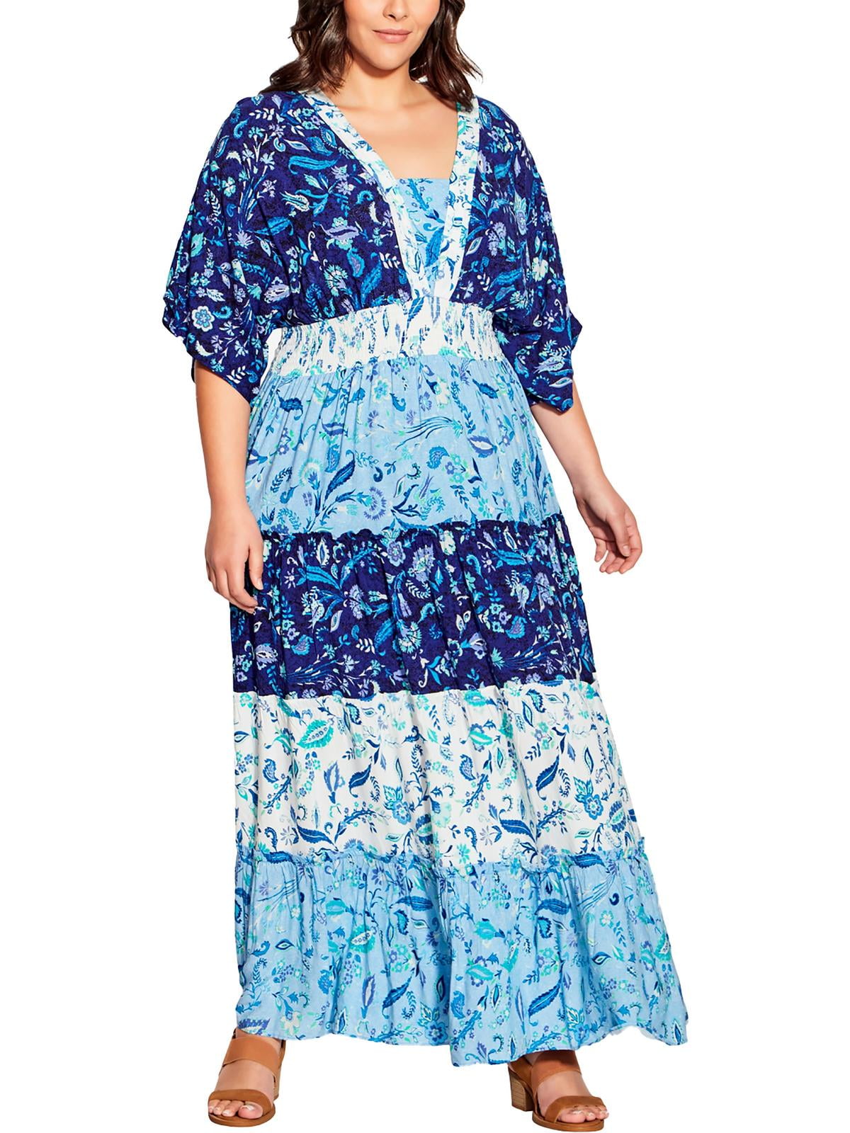 walmart plus size maxi dresses Cueply Women's Plus Size Maxi Dresses Casual Split Long Sleeveless Dress for Women with Pockets, Size: 4XL, Yellow