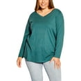 thumbnail image 1 of Avenue Womens Plus V-Neck Casual Blouse, 1 of 2