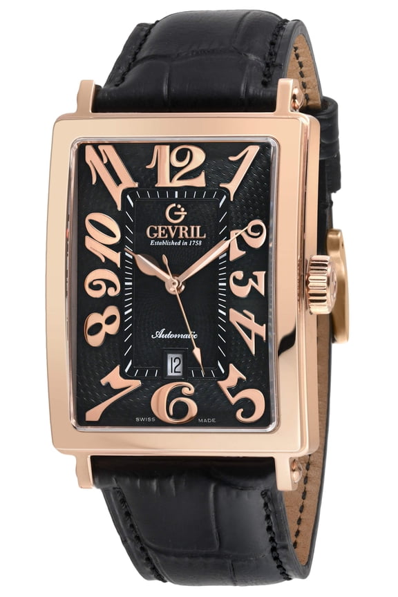 Avenue of Americas Swiss made Automatic Sellita SW200 rectangle Black Black | Black Dial