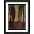 thumbnail image 1 of Avenue of Poplars at Sunset 2x Matted 28x36 Large Black Ornate Framed Art Print by Vincent van Gogh, 1 of 2