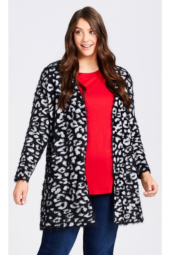Women's Plus Size Emmeline Animal Print Relaxes Fit Coatigan