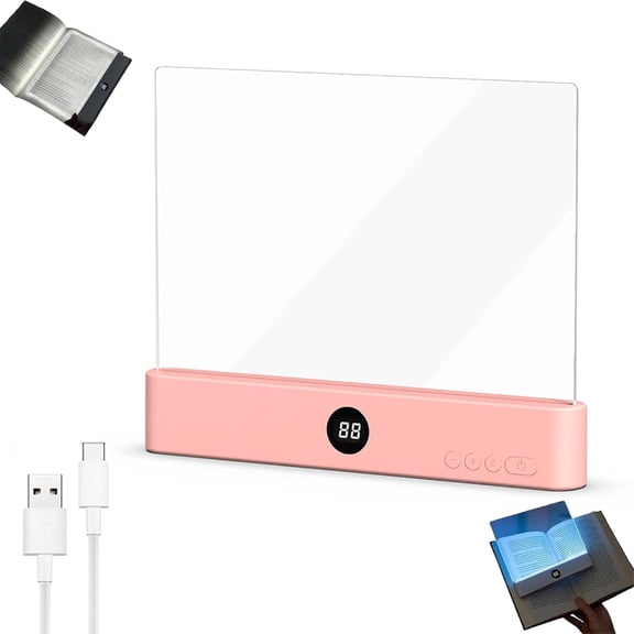 Avera Book Light, Rechargeable Clear LED Flat Reading Light, 3 Warm Light Modes Stepless Dimming & Timer, Anti-Glare Intelligent Design to Eye-Caring, Reading in Bed at Night