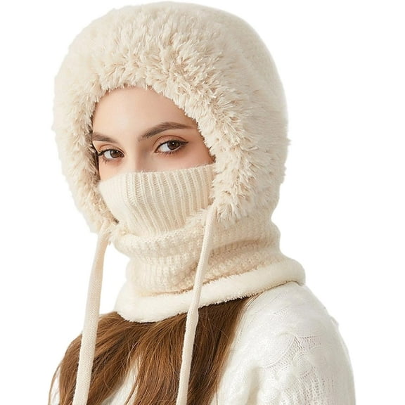 Averageon 3 in 1 Beanie Hat for Women, Averageon Cozy Head Beanie,Winter Hat with Ear Flaps, Windproof Warm Snow Cap