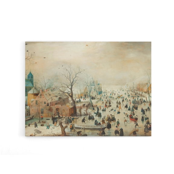Avercamp Winter Landscape With Skaters Canvas Wall Art Print 12X16"