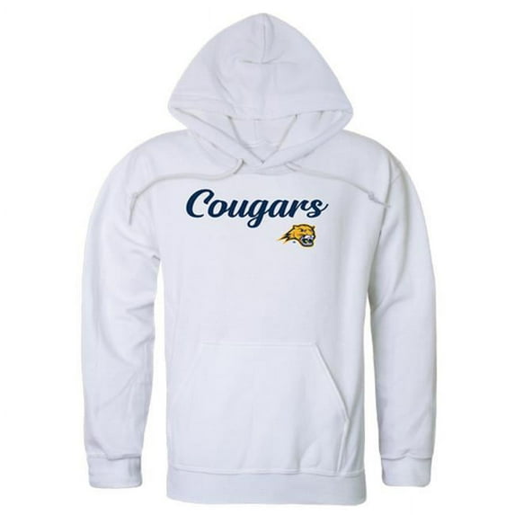 Averett University Cougars Script Hoodie, White - Large