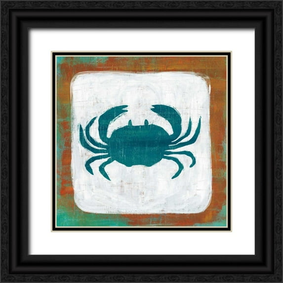 Averinos, Melissa 12x12 Black Ornate Wood Framed with Double Matting Museum Art Print Titled - Ahoy V Red Blue