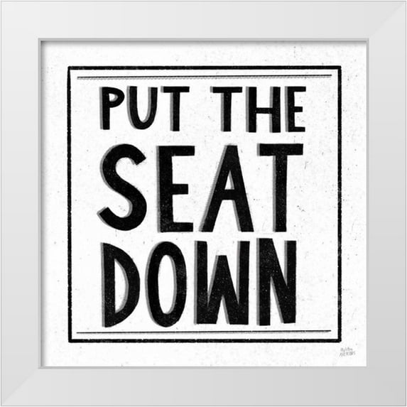 Averinos, Melissa 12x12 White Modern Wood Framed Museum Art Print Titled - Put the Seat Down