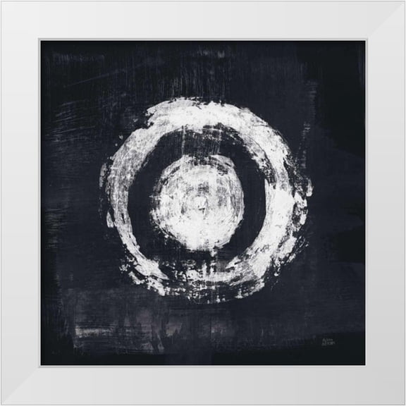 Averinos, Melissa 12x12 White Modern Wood Framed Museum Art Print Titled - Zen Circle II Black Crop