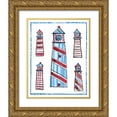 thumbnail image 1 of Averinos, Melissa 12x14 Gold Ornate Wood Framed with Double Matting Museum Art Print Titled - Coastal Americana II, 1 of 4