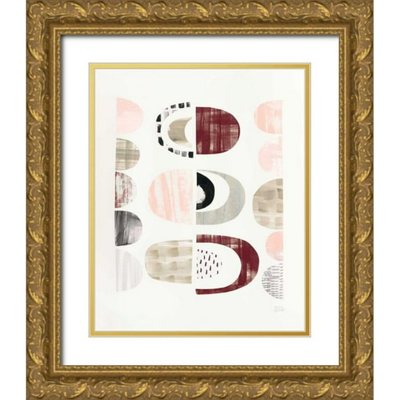 Averinos, Melissa 12x14 Gold Ornate Wood Framed with Double Matting Museum Art Print Titled - Mod Neutrals II Blush