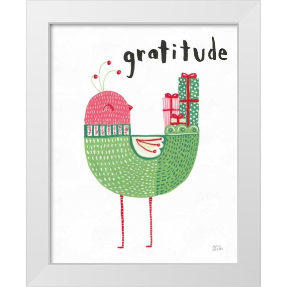 Averinos, Melissa 12x14 White Modern Wood Framed Museum Art Print Titled - Christmas Tweets IV