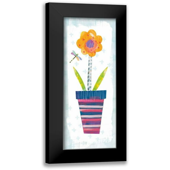 Averinos, Melissa 12x24 Black Modern Framed Museum Art Print Titled - Collage Flower I Border