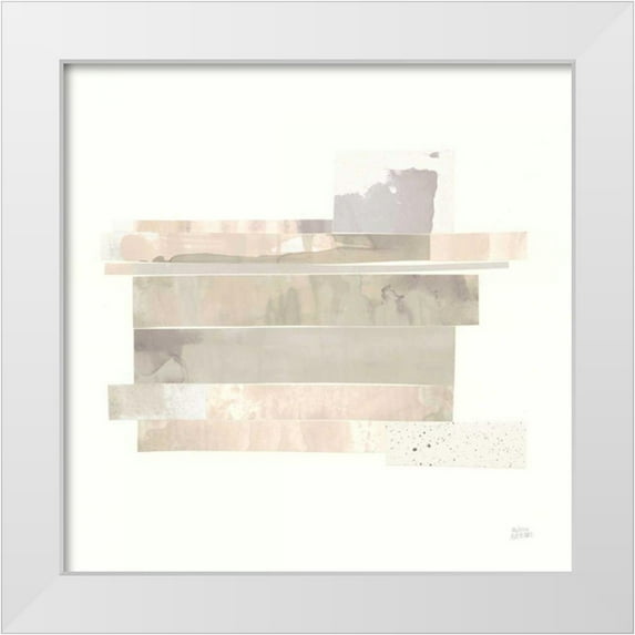 Averinos, Melissa 15x15 White Modern Wood Framed Museum Art Print Titled - Stacks IV Neutral