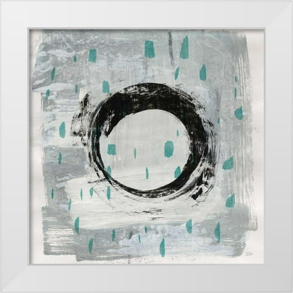 Averinos, Melissa 15x15 White Modern Wood Framed Museum Art Print Titled - Zen Circle I Crop with Teal