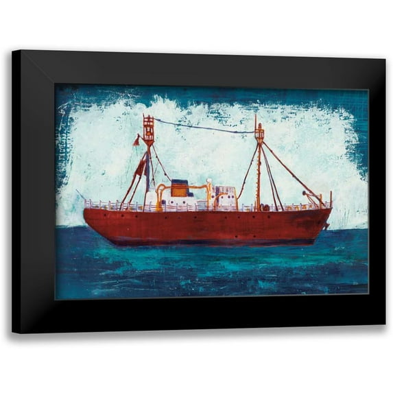 Averinos, Melissa 18x13 Black Modern Framed Museum Art Print Titled - Nantucket Lightship Navy no Words