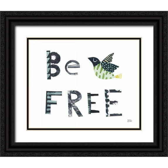 Averinos, Melissa 18x15 Black Ornate Wood Framed with Double Matting Museum Art Print Titled - Bird Words I