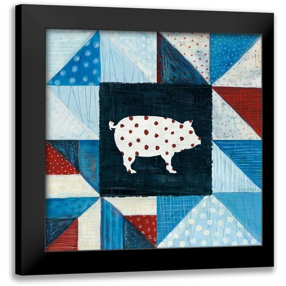 Averinos, Melissa 20x20 Black Modern Framed Museum Art Print Titled - Modern Americana Farm Quilt V