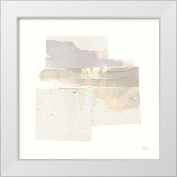 Averinos, Melissa 20x20 White Modern Wood Framed Museum Art Print Titled - Stacks II Neutral