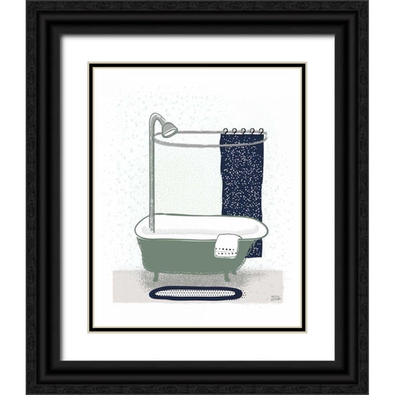 Averinos, Melissa 20x24 Black Ornate Wood Framed with Double Matting Museum Art Print Titled - Bold Bath I BG
