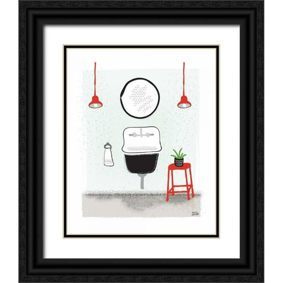 Averinos, Melissa 20x24 Black Ornate Wood Framed with Double Matting Museum Art Print Titled - Bold Bath II