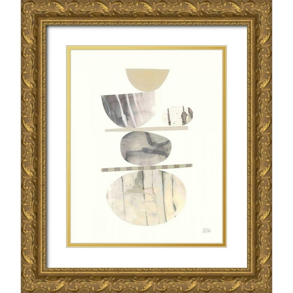 Averinos, Melissa 20x24 Gold Ornate Wood Framed with Double Matting Museum Art Print Titled - Balance I Neutral
