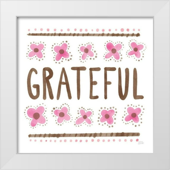 Averinos, Melissa 26x26 White Modern Wood Framed Museum Art Print Titled - Grateful