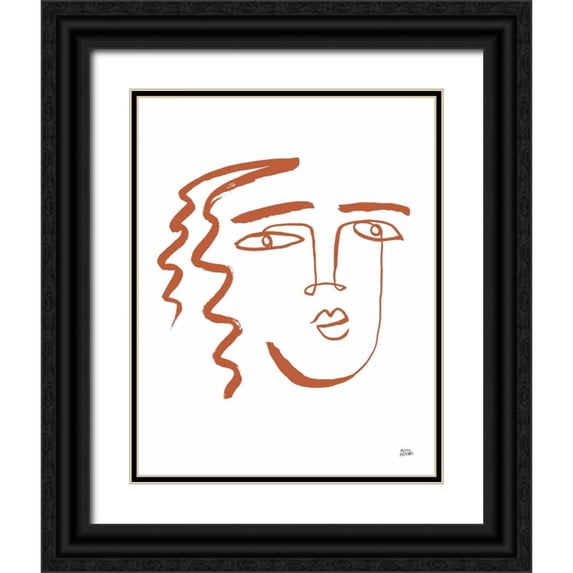 Averinos, Melissa 26x32 Black Ornate Wood Framed with Double Matting Museum Art Print Titled - Making Faces V Terracotta