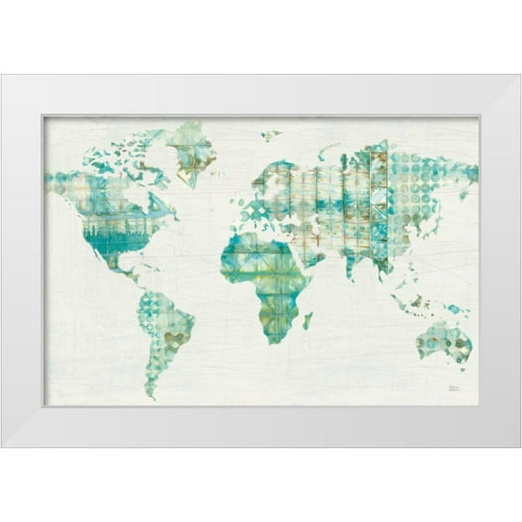 Averinos, Melissa 32x23 White Modern Wood Framed Museum Art Print Titled - Kanari Map