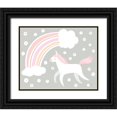 thumbnail image 1 of Averinos, Melissa 32x26 Black Ornate Wood Framed with Double Matting Museum Art Print Titled - Happy Unicorn Neutral, 1 of 4