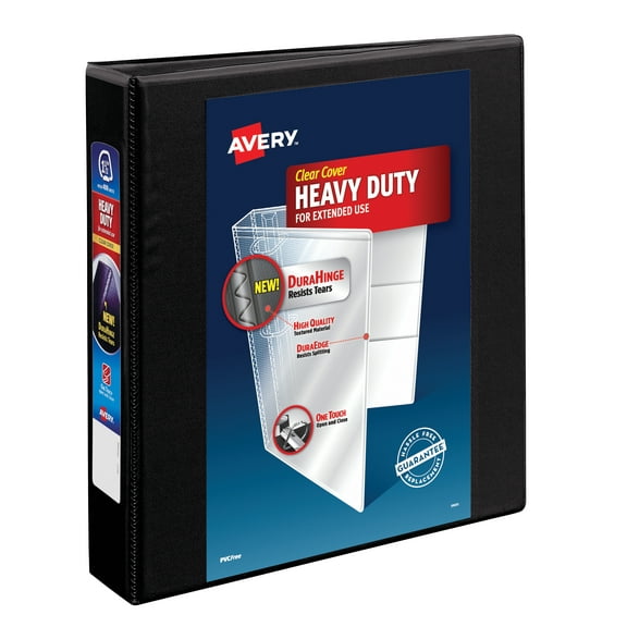 Avery 1-1/2" Heavy Duty View Binder, One Touch EZD Ring, Blk, 400 Sheets