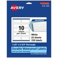 thumbnail image 1 of Avery 1-1/2" x 3-3/4" Waterproof Rectangle Labels, 250 Labels, 1 of 9