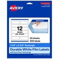 thumbnail image 1 of Avery 1-1/4" x 3-3/4" Waterproof Rectangle Labels, 600 Labels, 1 of 12