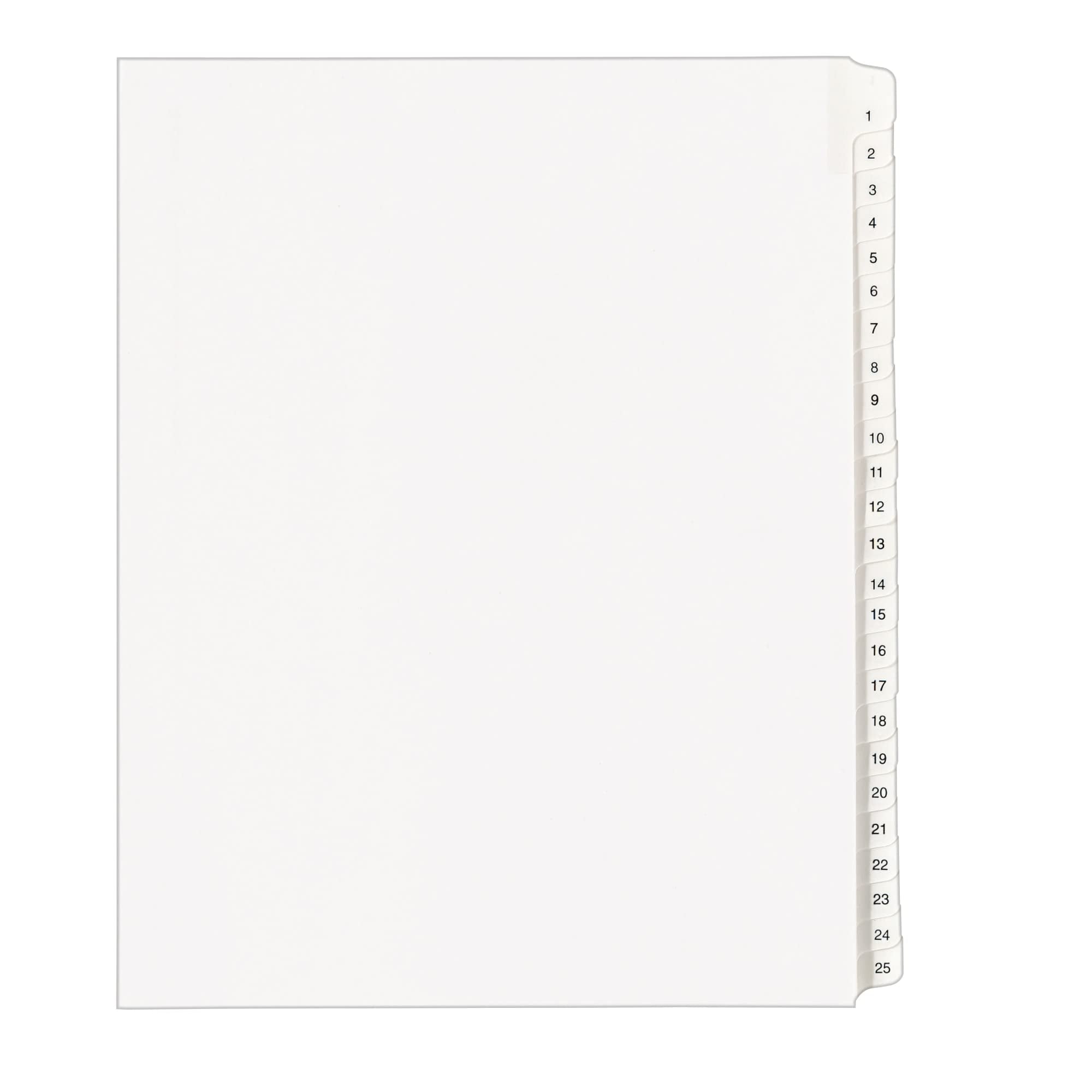 Avery AZ Dividers For 3 Ring Binders, 25-Tab Set, Pre-Printed Black Leather Tabs, 1 Binder Divider Set (11350)