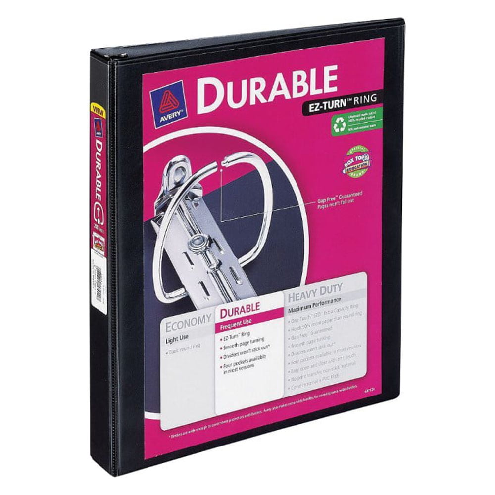 Avery 1 In. Durable View Binder, Black