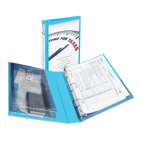 Avery 1" Mini Durable View Binder, Round Ring, Aqua, 175 Sheets