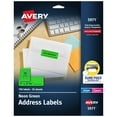 thumbnail image 1 of Avery Address Labels, 1" x 2-5/8", Neon Green, 750 Total (5971), 1 of 9