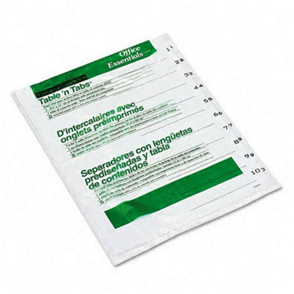 Avery 11670 Office Essentials Table N Tabs Dividers 10-Tab 1-10 Letter White One Set
