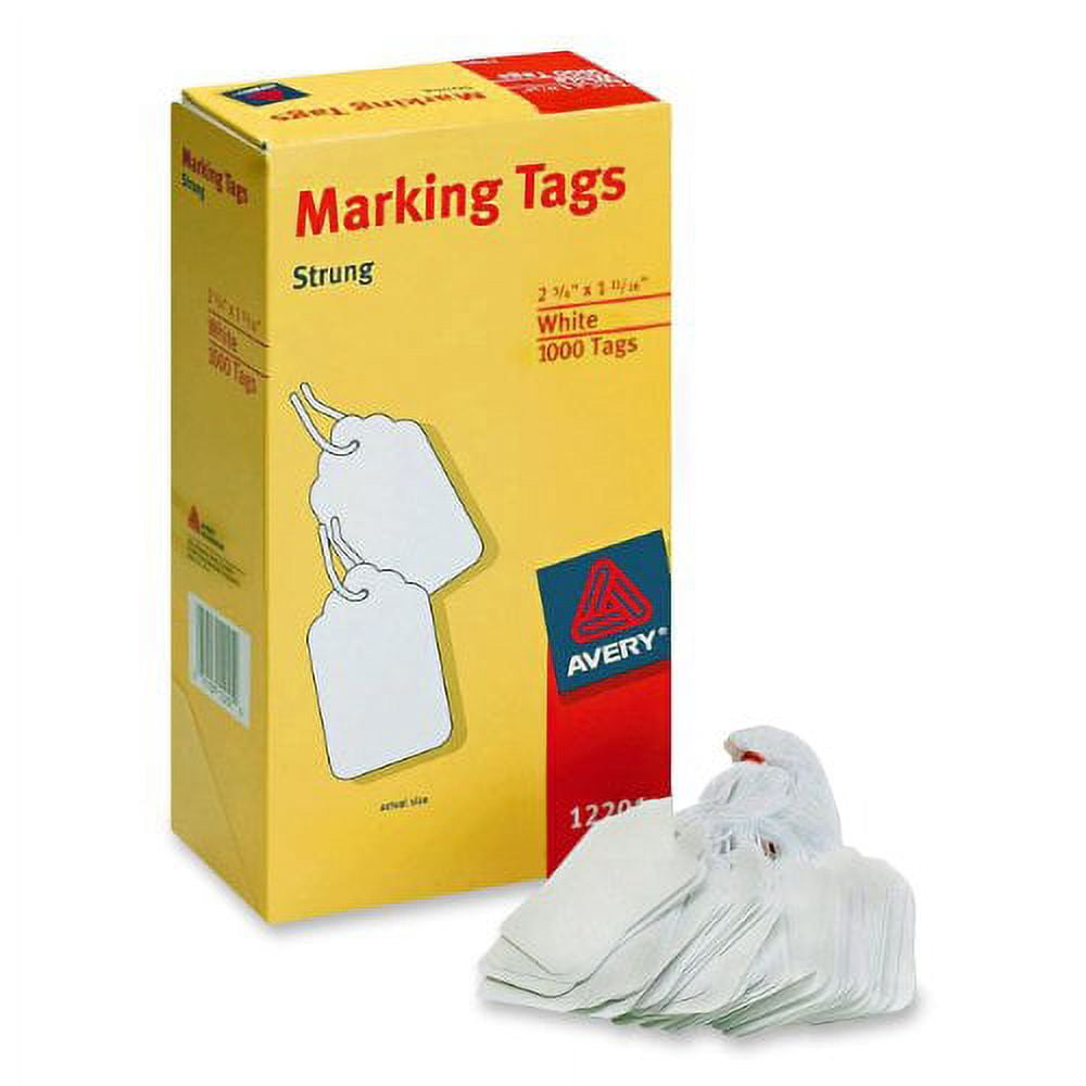 Avery 12201 medium weight white marking tags 2 3 4 x 1 11 16 box of