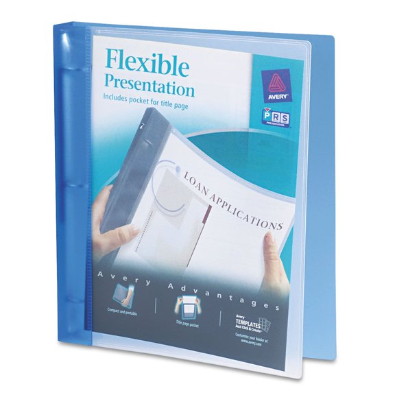 Avery 17675 Flexible Presentation Binder, View Pocket, 1-Inch Cap, Blue