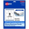 thumbnail image 1 of Avery 2-1/2" x 2-1/2" Rounded Corner Cards, Glossy White, 450ct, 1 of 11