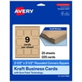 thumbnail image 1 of Avery 2-1/2" x 2-1/2" Rounded Corner Cards, Kraft Brown, 225ct, 1 of 11