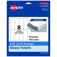 thumbnail image 1 of Avery 2-1/8" x 5-1/2" Rectangle Tickets, Glossy White, 400ct, 1 of 11