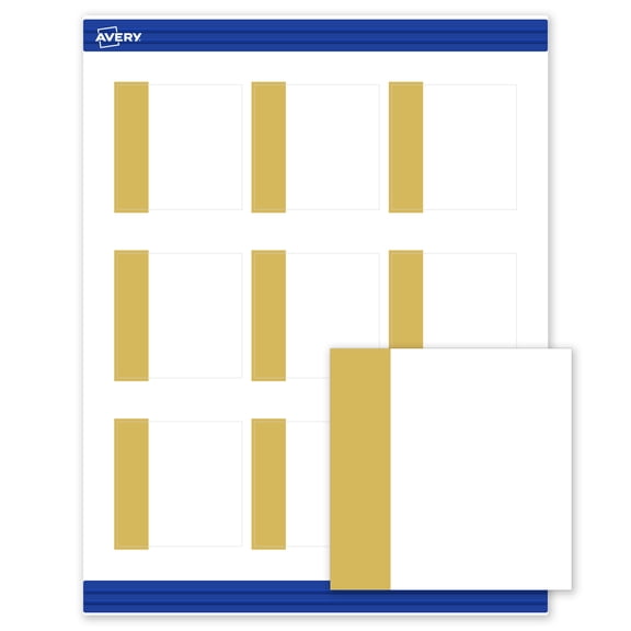 Avery 2.5" x 2.5" Cards, Gold-Dipped Edge, 90 ct