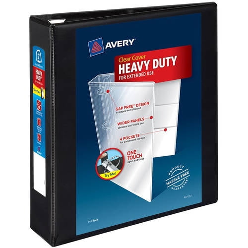 Avery 2" Heavy-Duty View Binder with 1-Touch Slant Ring, Black