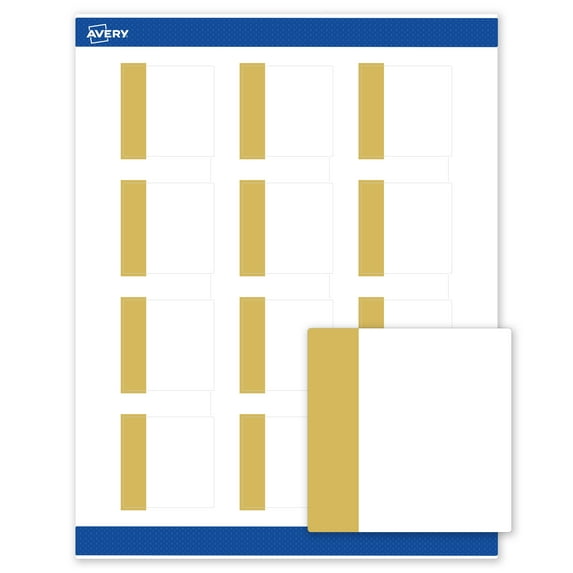 Avery 2" x 2" Labels, Pre-Printed Gold-Dipped Edge Design, 120 ct, Matte, Dipped Gold Edge